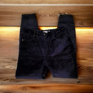 Free People Black Crushed Velvet Pants, great cond